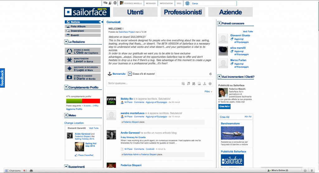 Sailorface, il nuovo social network dedicato al mare