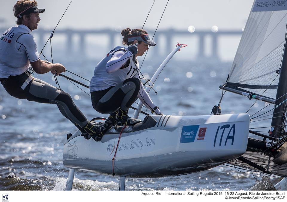 Vittorio Bissaro e Silvia Sicouri in allenameno due giorni fa a Rio. Foto Sailing Energy